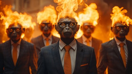 Authority figure with leadership qualities depicted as a wild animal in creative design