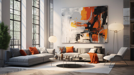 Modern Interior Design Background. Contemporary Living