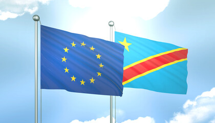 European Union and Democratic Republic of the Congo Flag Together A Concept of Realations