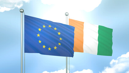 European Union and Côte d'Ivoire Flag Together A Concept of Realations