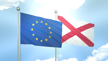 European Union and Saint Patrick Flag Together A Concept of Realations