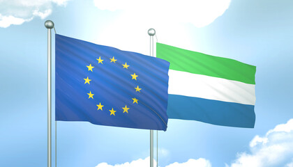 European Union and Sierra Leone Flag Together A Concept of Realations