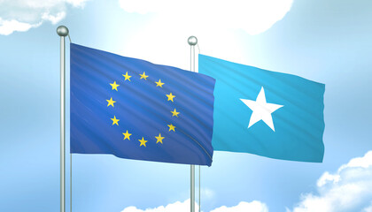 European Union and Somalia Flag Together A Concept of Realations