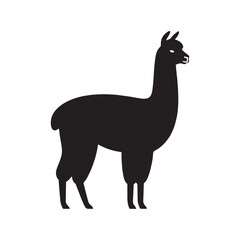 Graceful Grazers: Vector Alpaca Silhouette - Capturing the Elegance and Charm of Nature's Woolly Wanderer. Minimalist alpaca illustration.