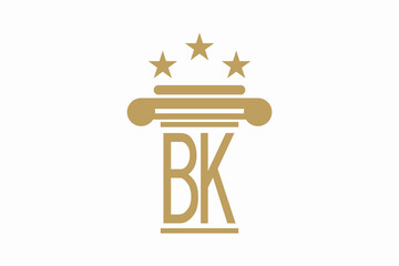 initials law firm logo with letter logo bk consept premium vector
