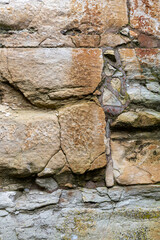 Fototapeta premium Stone wall at The Citadel Garden in Zefat, Safed, Tzfat, Israel. 