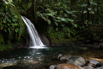 Pure nature, a waterfall with a pool in the forest. The Ecrevisses waterfalls,
Cascade aux...