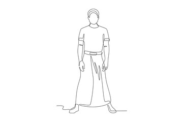 A sarong is a wide piece of cloth that is sewn