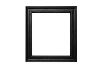 Black landscape picture frame  for use as a border or home décor, png file cut out and isolated on a transparent background, stock illustration image