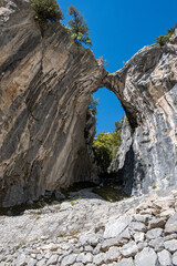amazing rocky path in trekking ruta de las cares, in cordillera de Cantabria, picos da europa, leon, asturias, spain