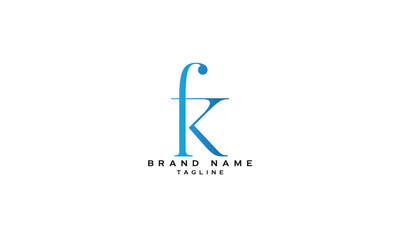FK, KF, Abstract initial monogram letter alphabet logo design