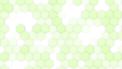 White horizontal hexagon texture. Hexagonal seamless light green mosaic marble vector pattern