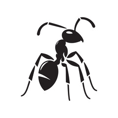 Tiny Titans: Vector Ant Silhouette - Capturing the Industriousness and Strength of Nature's Minuscule Worker. Minimalist ant illustration