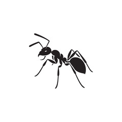 Tiny Titans: Vector Ant Silhouette - Capturing the Industriousness and Strength of Nature's Minuscule Worker. Minimalist ant illustration