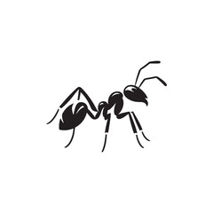 Tiny Titans: Vector Ant Silhouette - Capturing the Industriousness and Strength of Nature's Minuscule Worker. Minimalist ant illustration