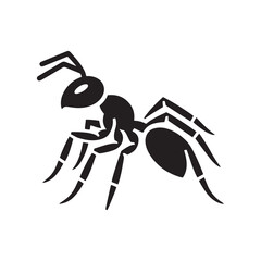 Tiny Titans: Vector Ant Silhouette - Capturing the Industriousness and Strength of Nature's Minuscule Worker. Minimalist ant illustration