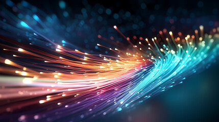 Obraz premium Colorful optical fiber intense color technology background