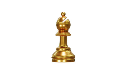 Fototapeta na wymiar golden chess bishop pieces 3D rendering