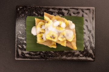 Banh Chuoi Hap is Vietnamese Steamed Banana Cake.