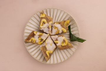 Banh Chuoi Hap is Vietnamese Steamed Banana Cake.