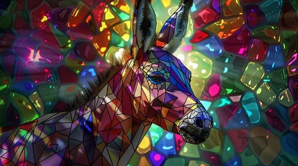 Tuinposter Stained Glass donkey © Sania