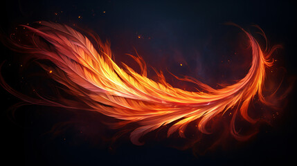 Phoenix Feather  Fiery Feather of Mythical Bird