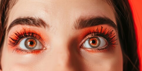 Obraz premium Close-Up of Persons Face With Blue Eyes Generative ai