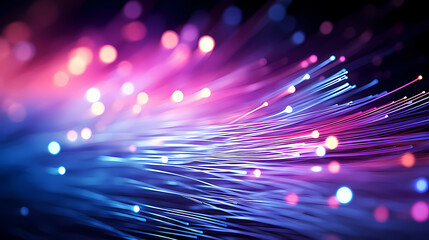 Colorful optical fiber intense color technology background