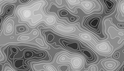 Black paper cut background. Abstract realistic papercut decoration textured with wavy layers. Topography relief. Vector topographic illustration.