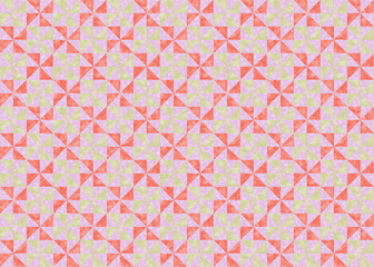 和柄風車　和紙素材_ピンク&times;クリーム