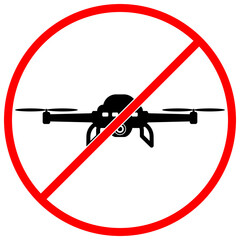 No drone zone symbol. No drones icon. Flights with drone prohibited in this area. Vector illustration EPS 10 File isolated on white background.
