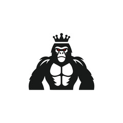 giant gorilla king kong wild animal beast logo vector illustration template design