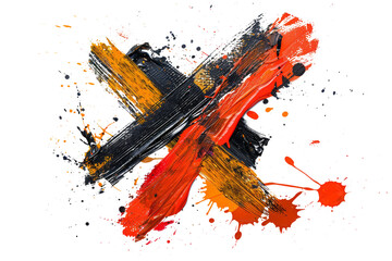 crossed out and underlined elements in grunge style.