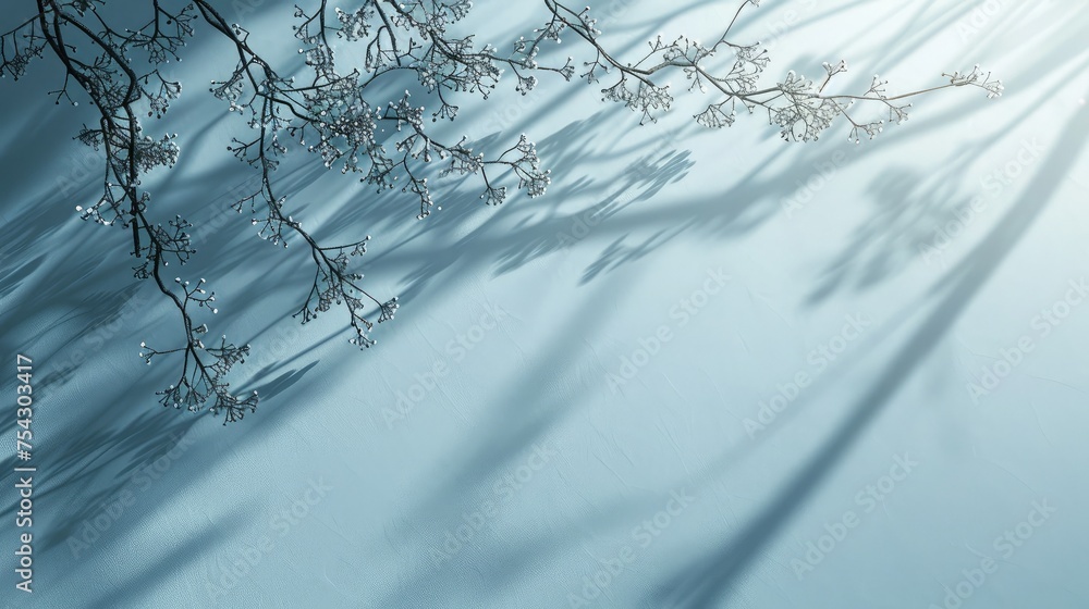 Poster minimalistic abstract gentle light blue background for product presentation with light and intricate