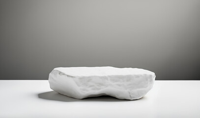 Fototapeta na wymiar White marble stone podium for display product on white