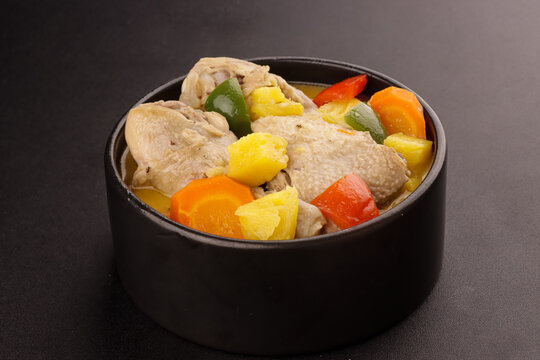 Pininyahang Manok Sa Gata is Pineapple Chicken in Coconut Milk, Filipino Food.