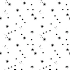 Abstract pattern. Bullet holes. Seamless pattern on a white background. Vector illustration Flyer background design, advertising background, fabric, clothing, texture, textile pattern.