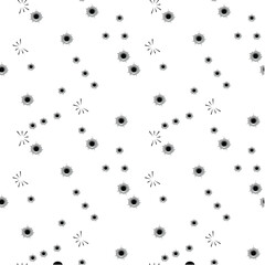 Abstract pattern. Bullet holes. Seamless pattern on a white background. Flyer background design, advertising background, fabric, clothing, texture, textile pattern.