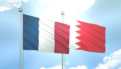 France and Bahrain Flag Together A Concept of Realations