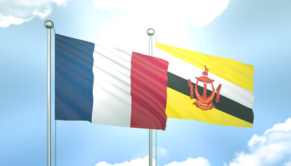 France and Brunei Flag Together A Concept of Realations
