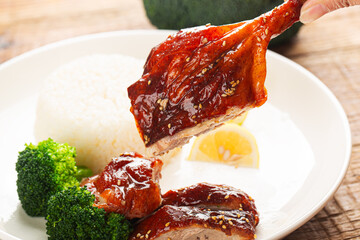 Chinese Cuisine - Crispy Duck Leg Rice