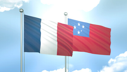 France and Samoa Flag Together A Concept of Realations