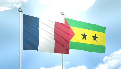 France and Sao Tome Flag Together A Concept of Realations