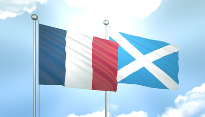 France and Scotland Flag Together A Concept of Realations