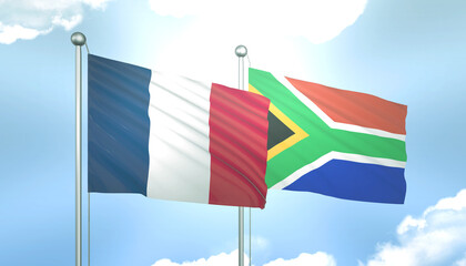 France and South Africa Flag Together A Concept of Realations