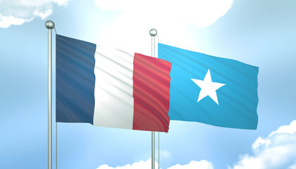 France and Somalia Flag Together A Concept of Realations