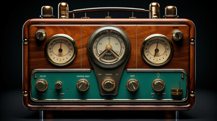 Retro Radio Vintage Radio with Knobs and Dials .. - Powered by Adobe