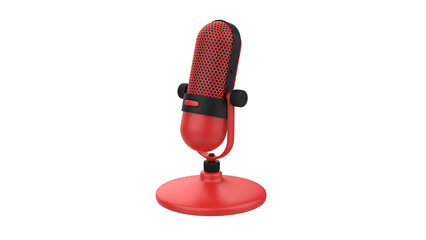 red microphone on a white background