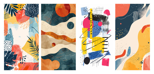 Abstract colorful art collage in modern style