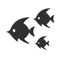 Angelfish black icon vector illustration